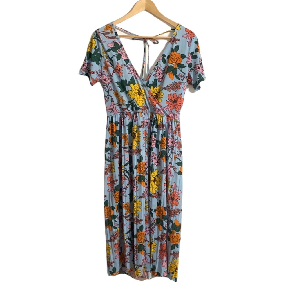 ASOS Floral Print Dress - Blue, Yellow, Orange, Pink